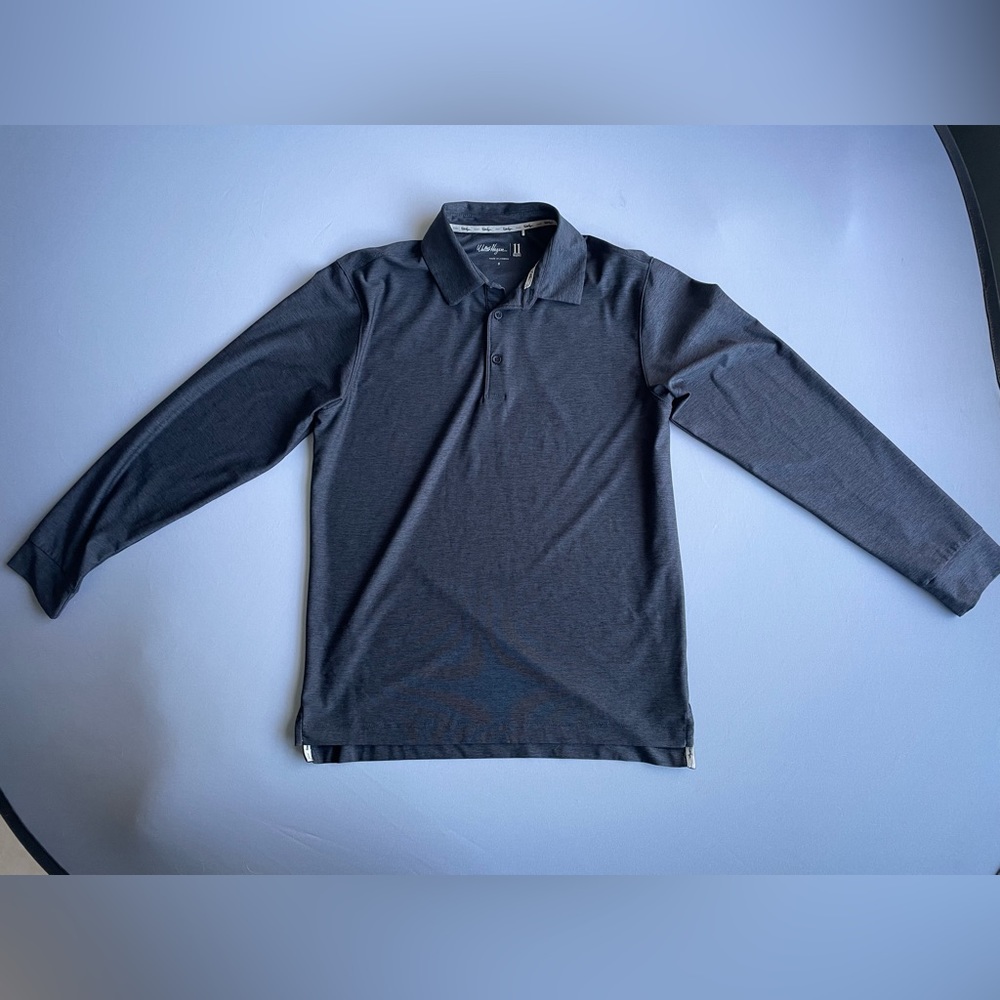Walter Hagen Perfect 11 Long Sleeve Polo (Gray, Medium)